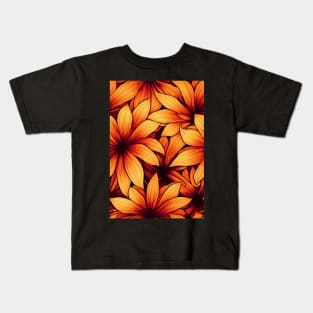 Beautiful Stylized Orange Flowers, for all those who love nature #156 Kids T-Shirt